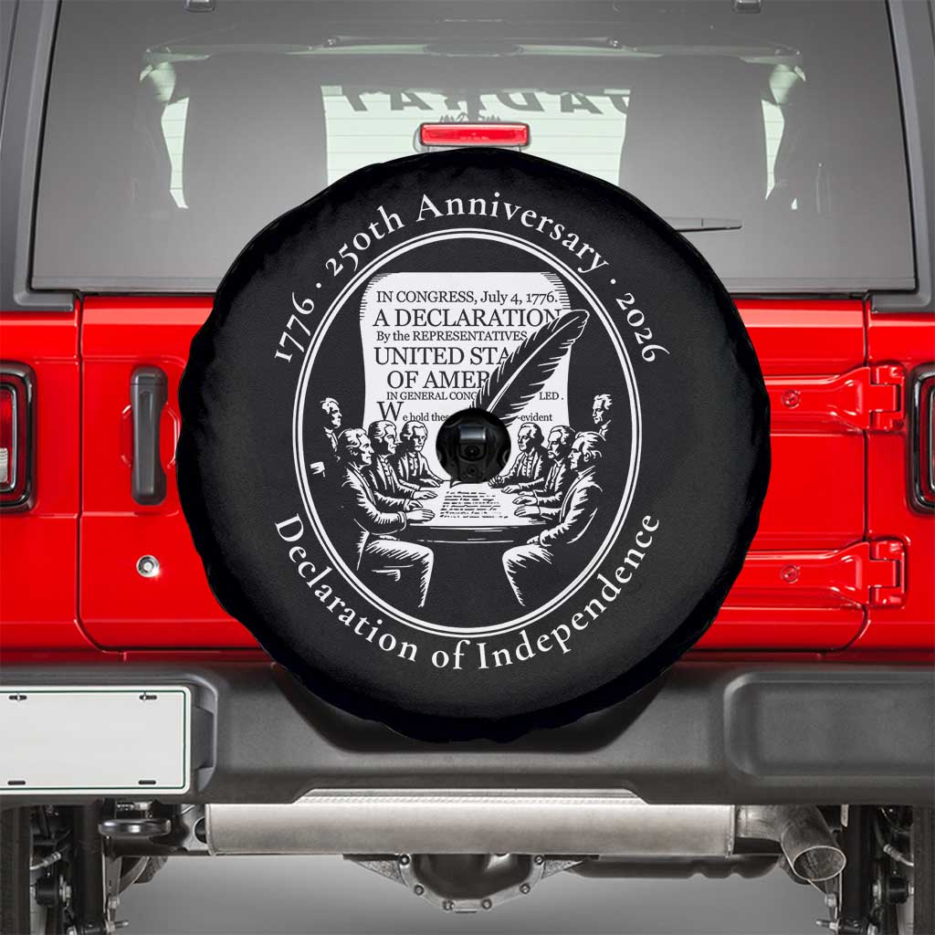 250 Years Declaration of Independence Spare Tire Cover US 250th Anniversary Semiquincentennial 2026 Patriotic - Wonder Print Shop