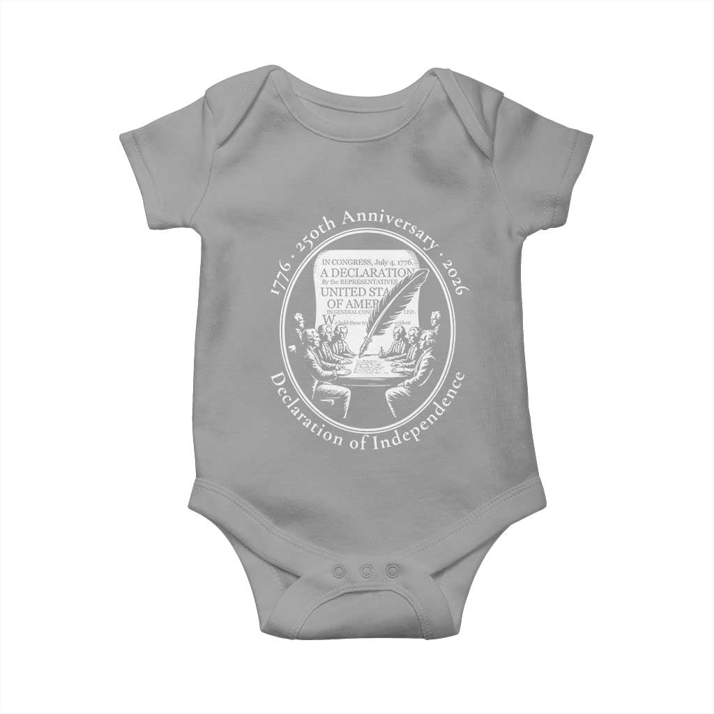 250 Years Declaration of Independence Baby Onesie US 250th Anniversary Semiquincentennial 2026 Patriotic - Wonder Print Shop