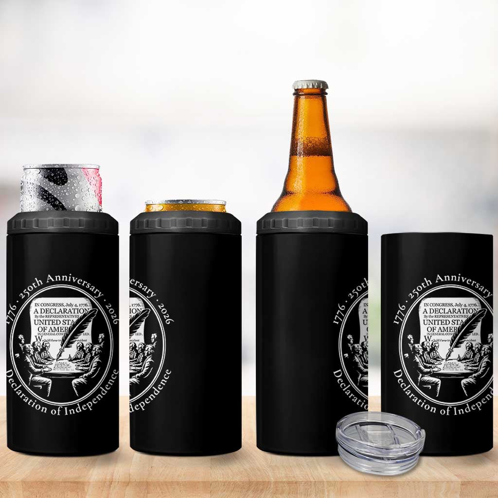 250 Years Declaration of Independence 4 in 1 Can Cooler Tumbler US 250th Anniversary Semiquincentennial 2026 Patriotic - Wonder Print Shop