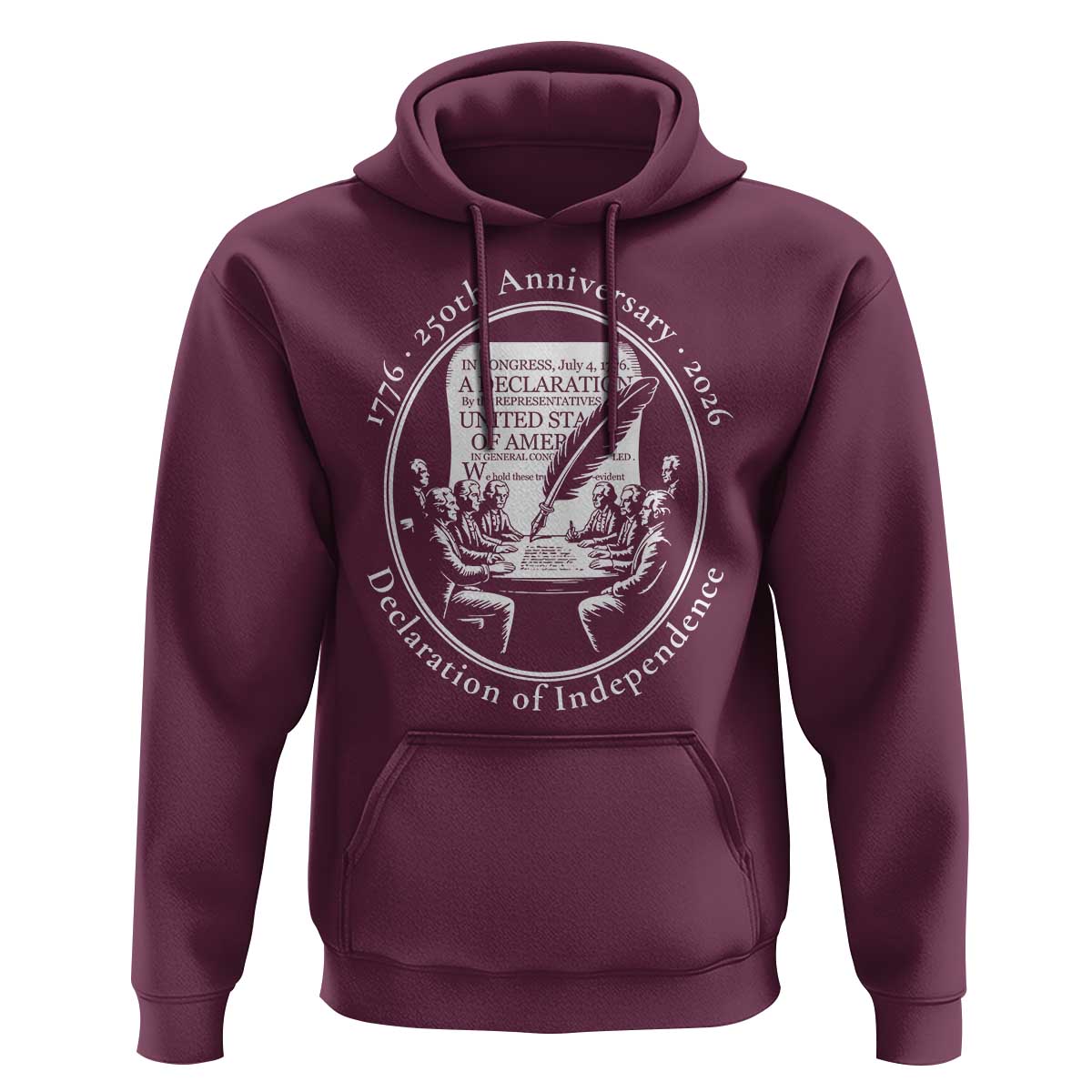 250 Years Declaration of Independence Hoodie US 250th Anniversary Semiquincentennial 2026 Patriotic - Wonder Print Shop