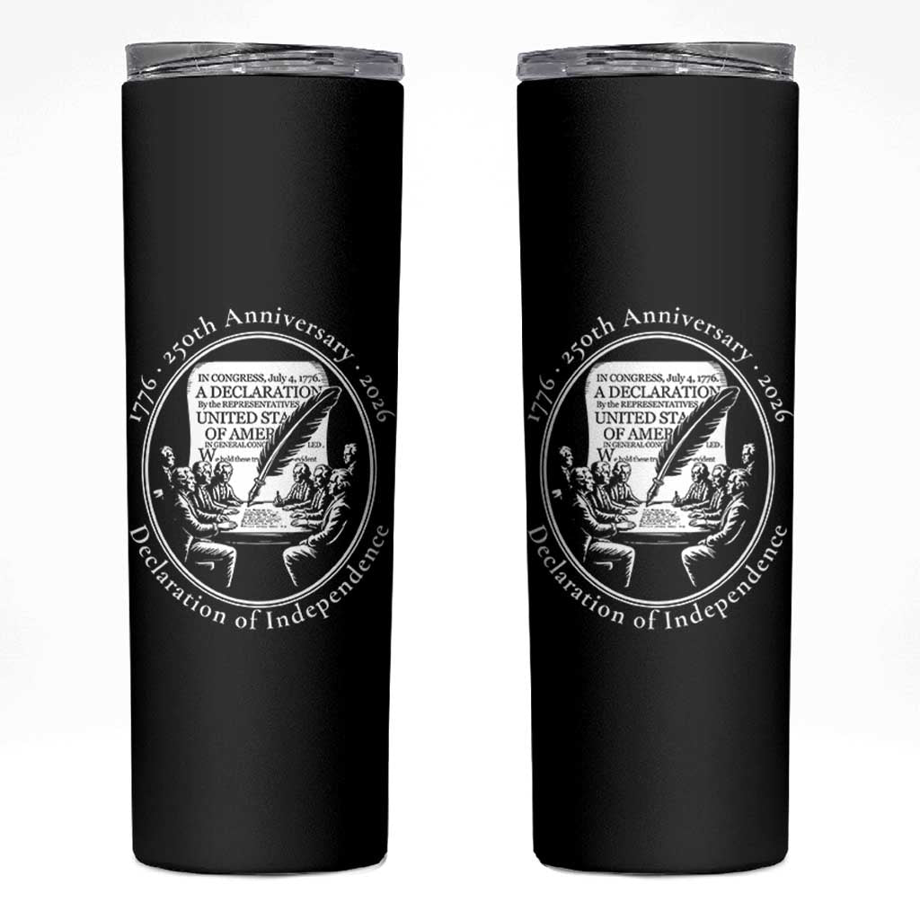 250 Years Declaration of Independence Skinny Tumbler US 250th Anniversary Semiquincentennial 2026 Patriotic - Wonder Print Shop