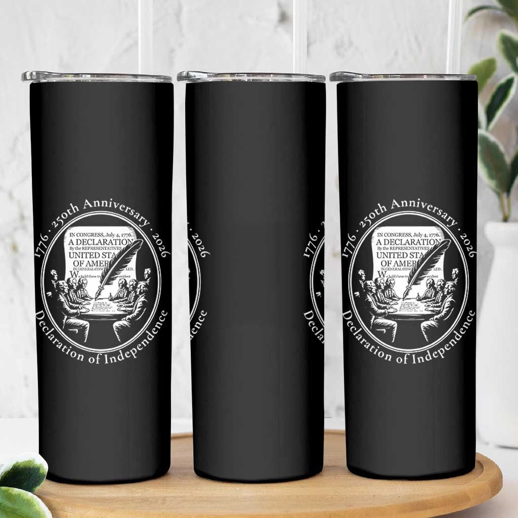 250 Years Declaration of Independence Skinny Tumbler US 250th Anniversary Semiquincentennial 2026 Patriotic - Wonder Print Shop
