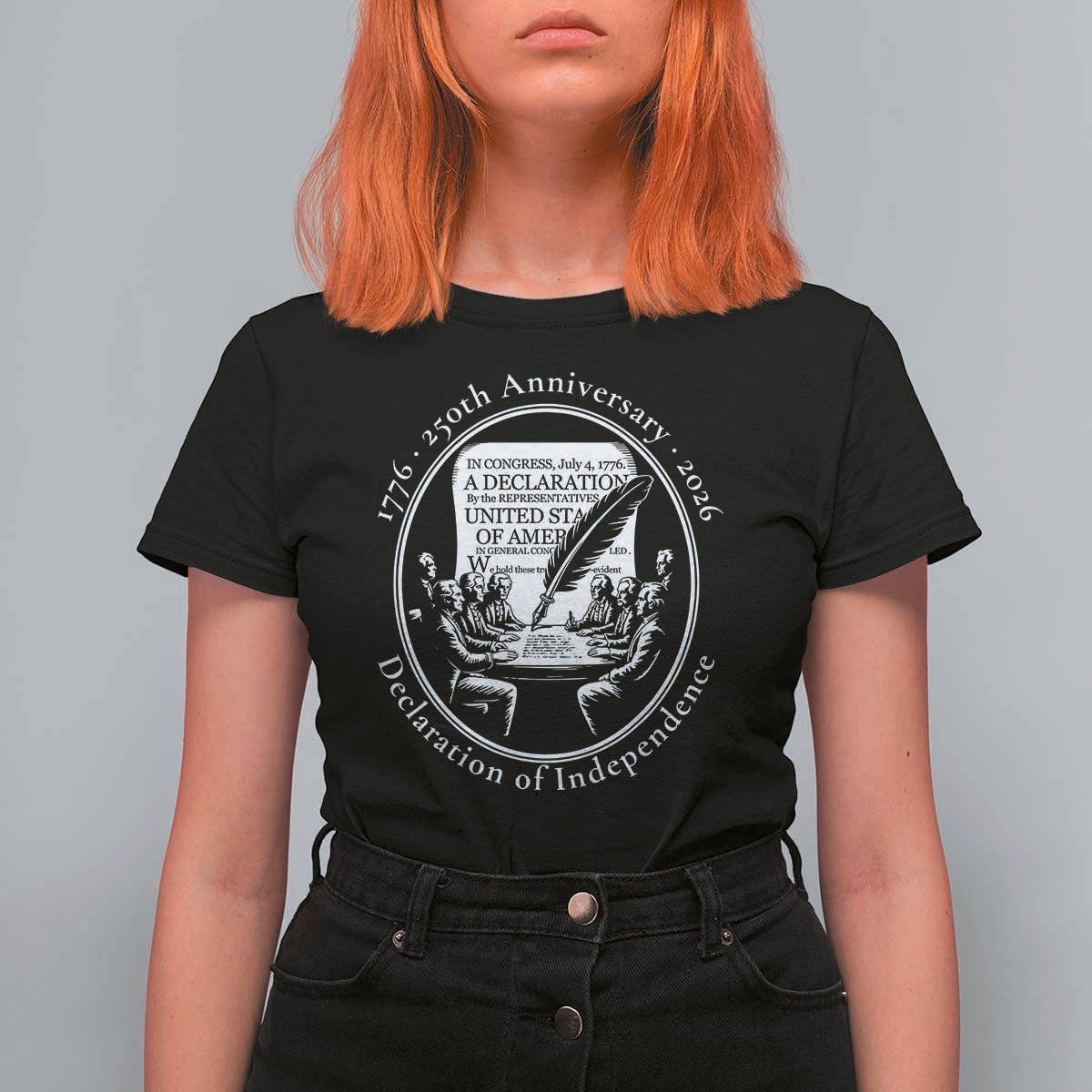 250 Years Declaration of Independence T Shirt For Women US 250th Anniversary Semiquincentennial 2026 Patriotic - Wonder Print Shop