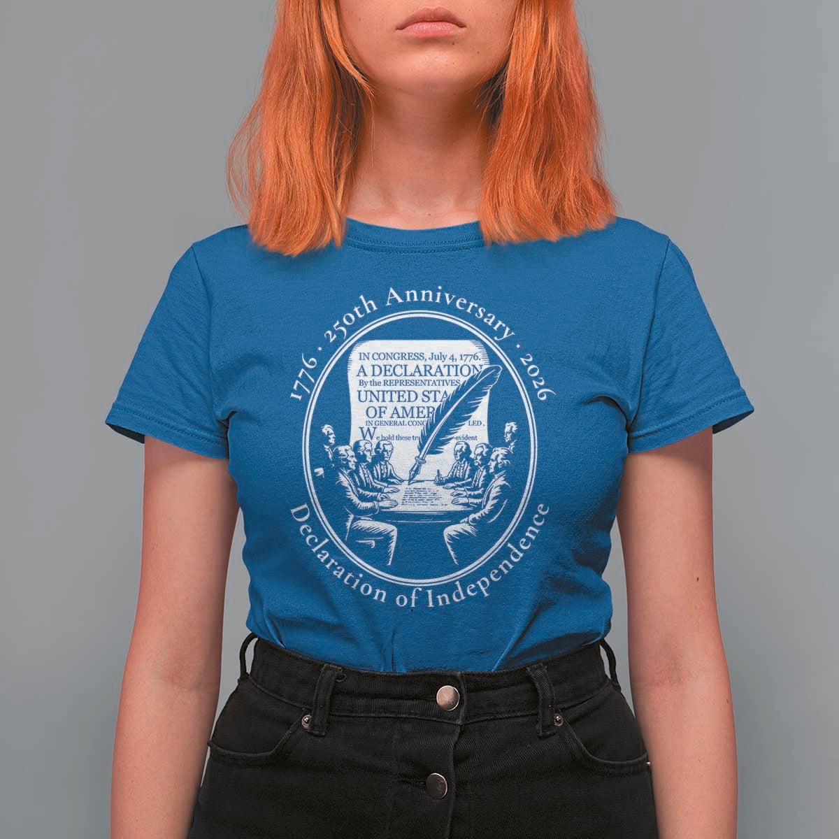 250 Years Declaration of Independence T Shirt For Women US 250th Anniversary Semiquincentennial 2026 Patriotic - Wonder Print Shop