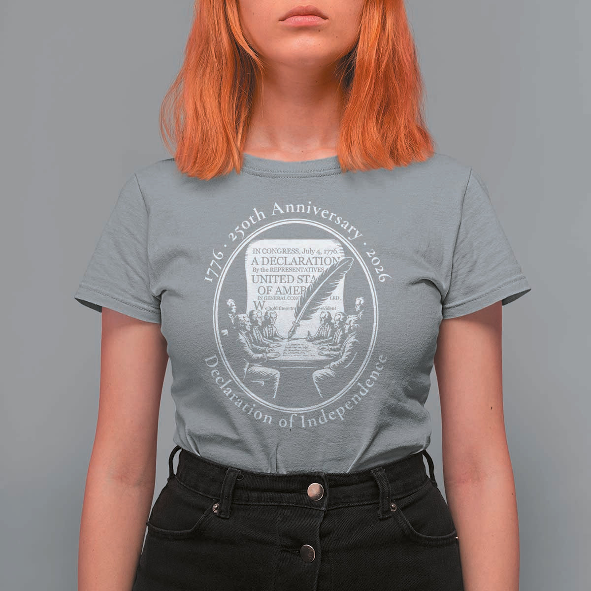 250 Years Declaration of Independence T Shirt For Women US 250th Anniversary Semiquincentennial 2026 Patriotic - Wonder Print Shop