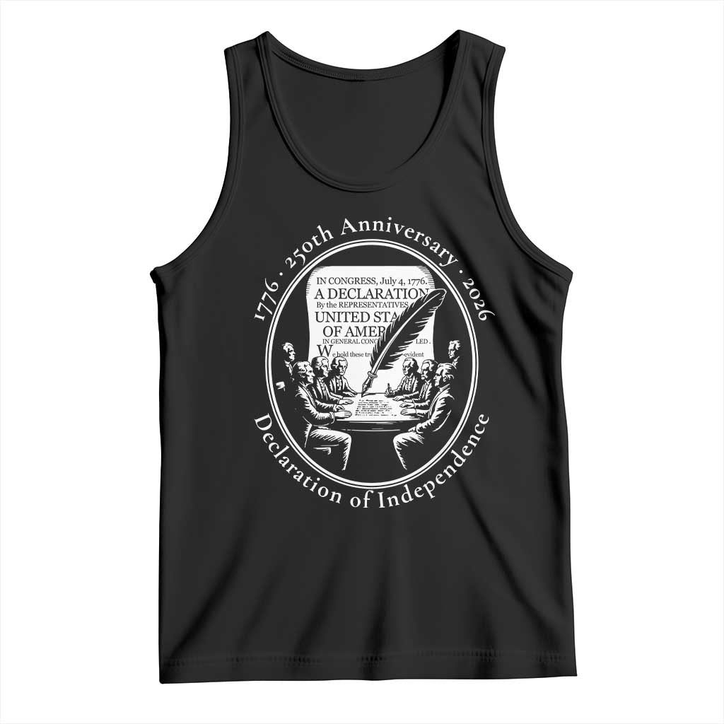 250 Years Declaration of Independence Tank Top US 250th Anniversary Semiquincentennial 2026 Patriotic - Wonder Print Shop
