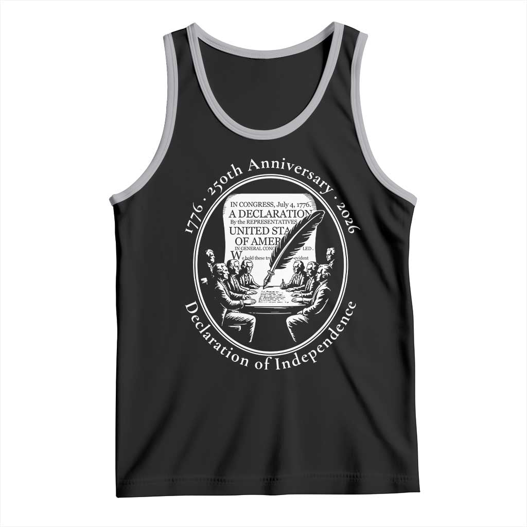 250 Years Declaration of Independence Tank Top US 250th Anniversary Semiquincentennial 2026 Patriotic - Wonder Print Shop