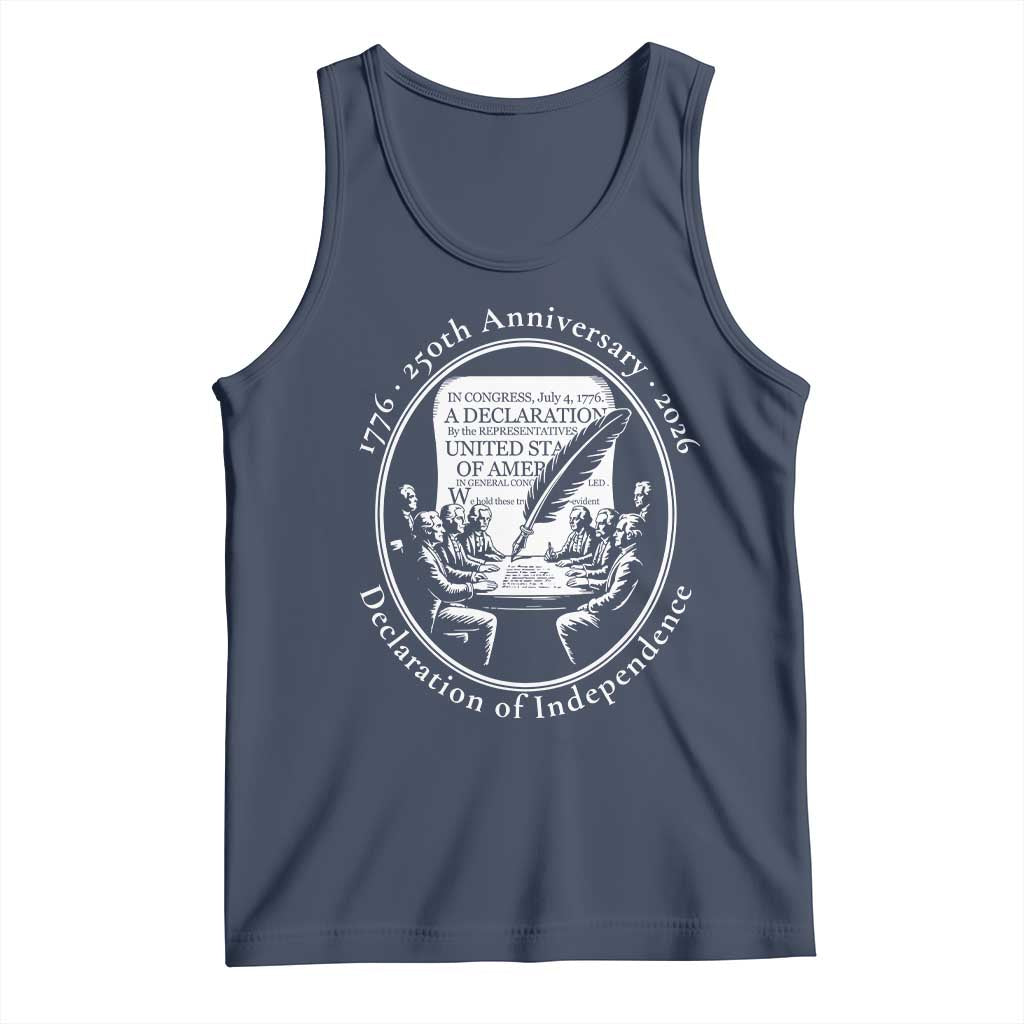 250 Years Declaration of Independence Tank Top US 250th Anniversary Semiquincentennial 2026 Patriotic - Wonder Print Shop