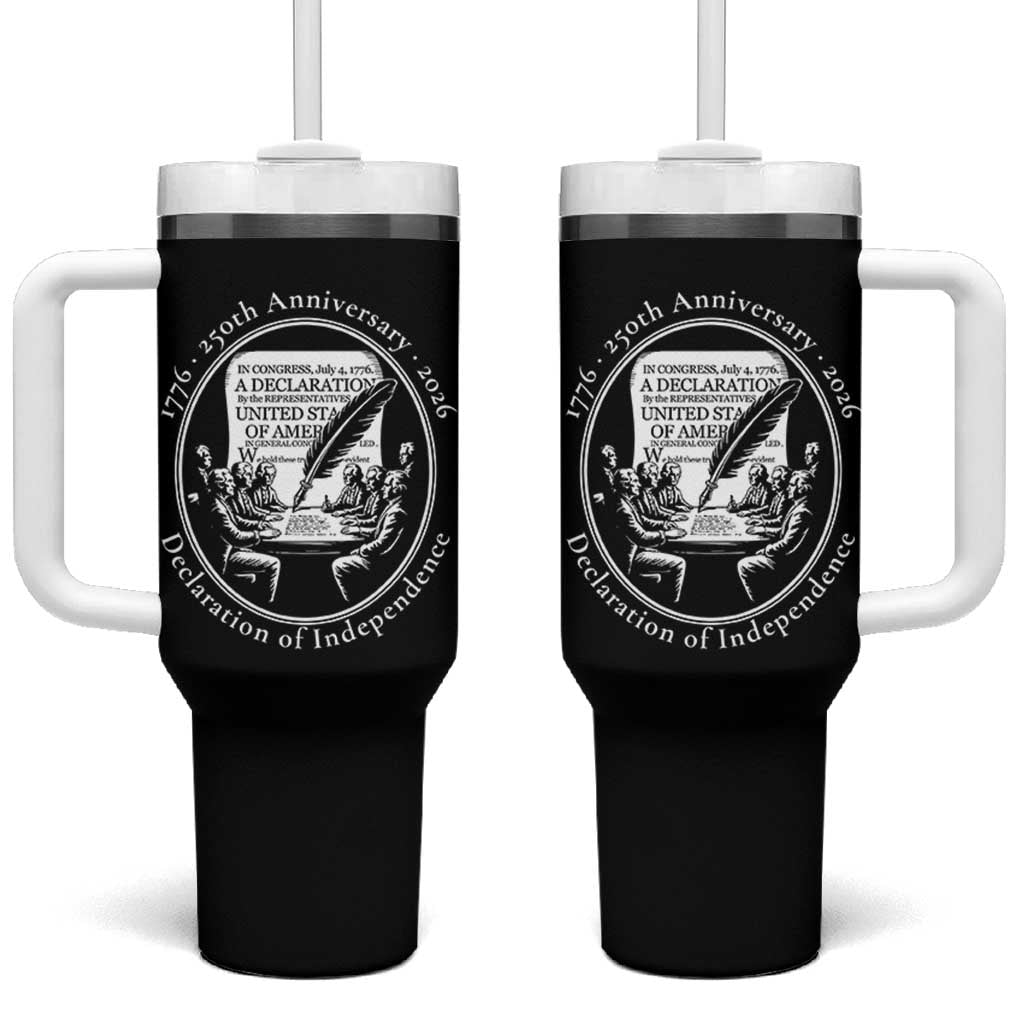 250 Years Declaration of Independence Tumbler With Handle US 250th Anniversary Semiquincentennial 2026 Patriotic - Wonder Print Shop