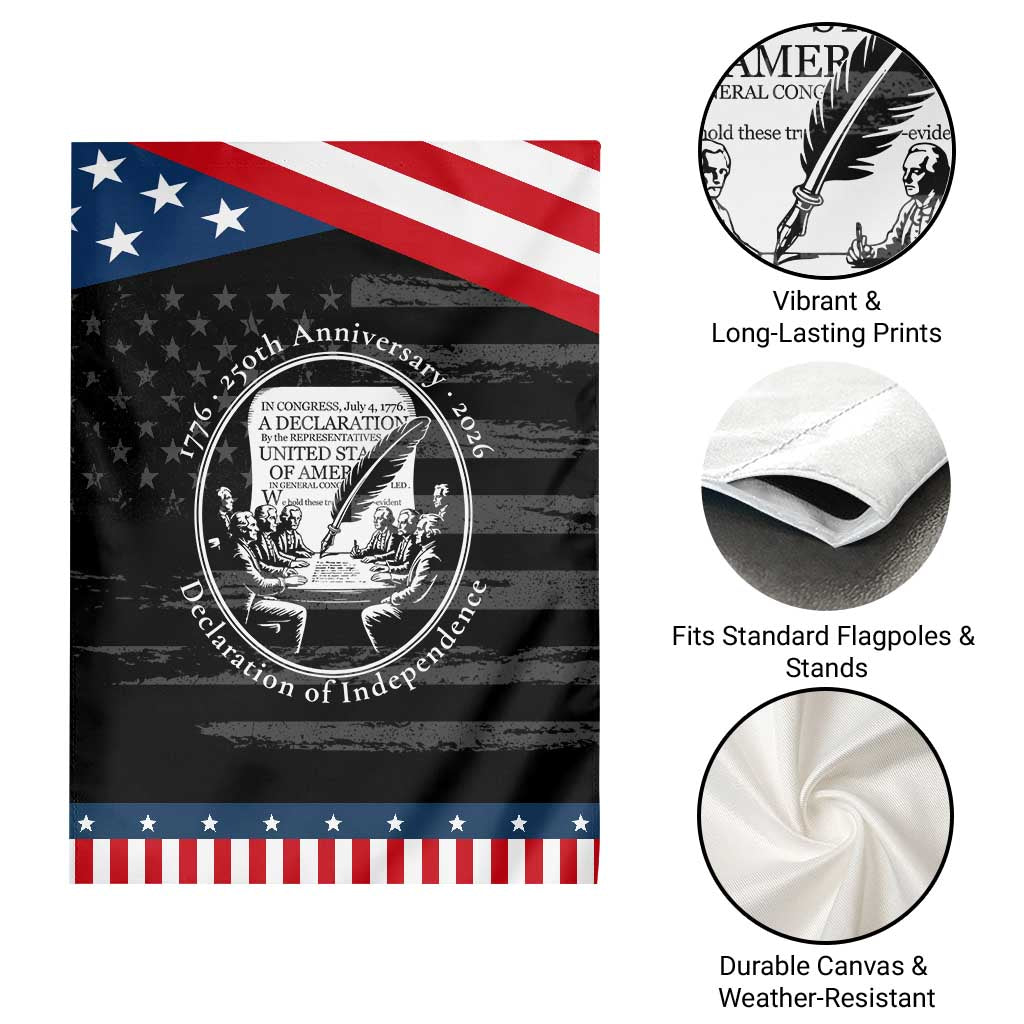 250 Years Declaration of Independence Garden Flag US 250th Anniversary Semiquincentennial 2026 Patriotic