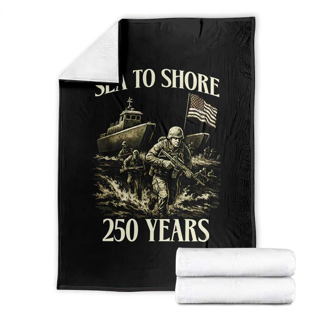 Military Navy 250th Anniversary Throw Blanket Sea To Shore 250 Years - Wonder Print Shop