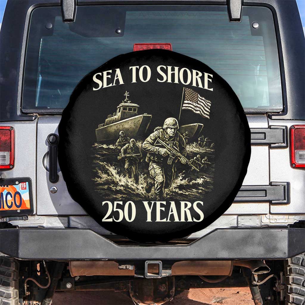 Military Navy 250th Anniversary Spare Tire Cover Sea To Shore 250 Years - Wonder Print Shop