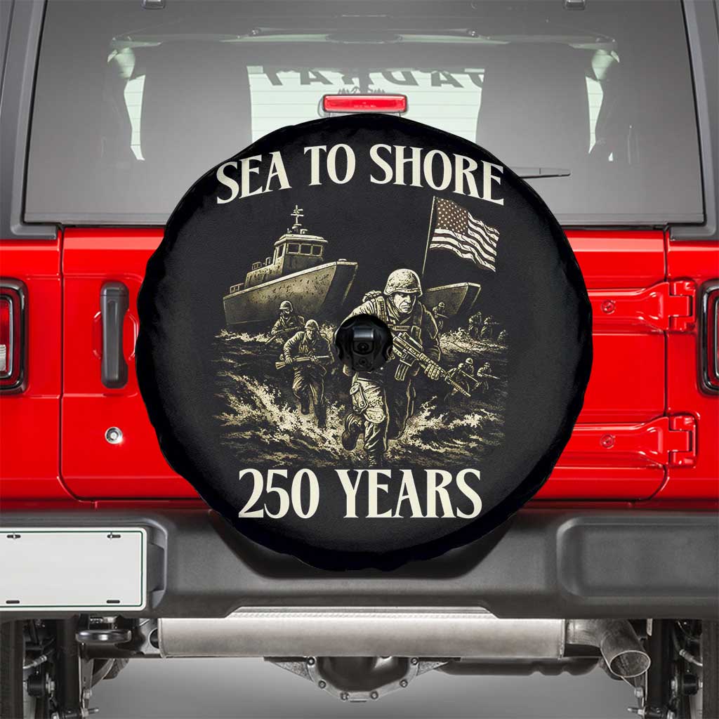 Military Navy 250th Anniversary Spare Tire Cover Sea To Shore 250 Years - Wonder Print Shop