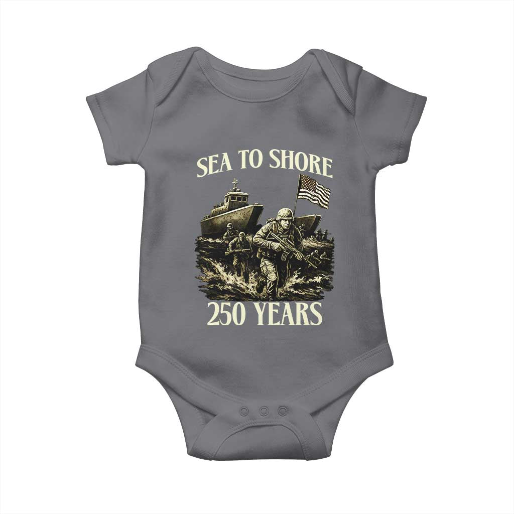 Military Navy 250th Anniversary Baby Onesie Sea To Shore 250 Years - Wonder Print Shop
