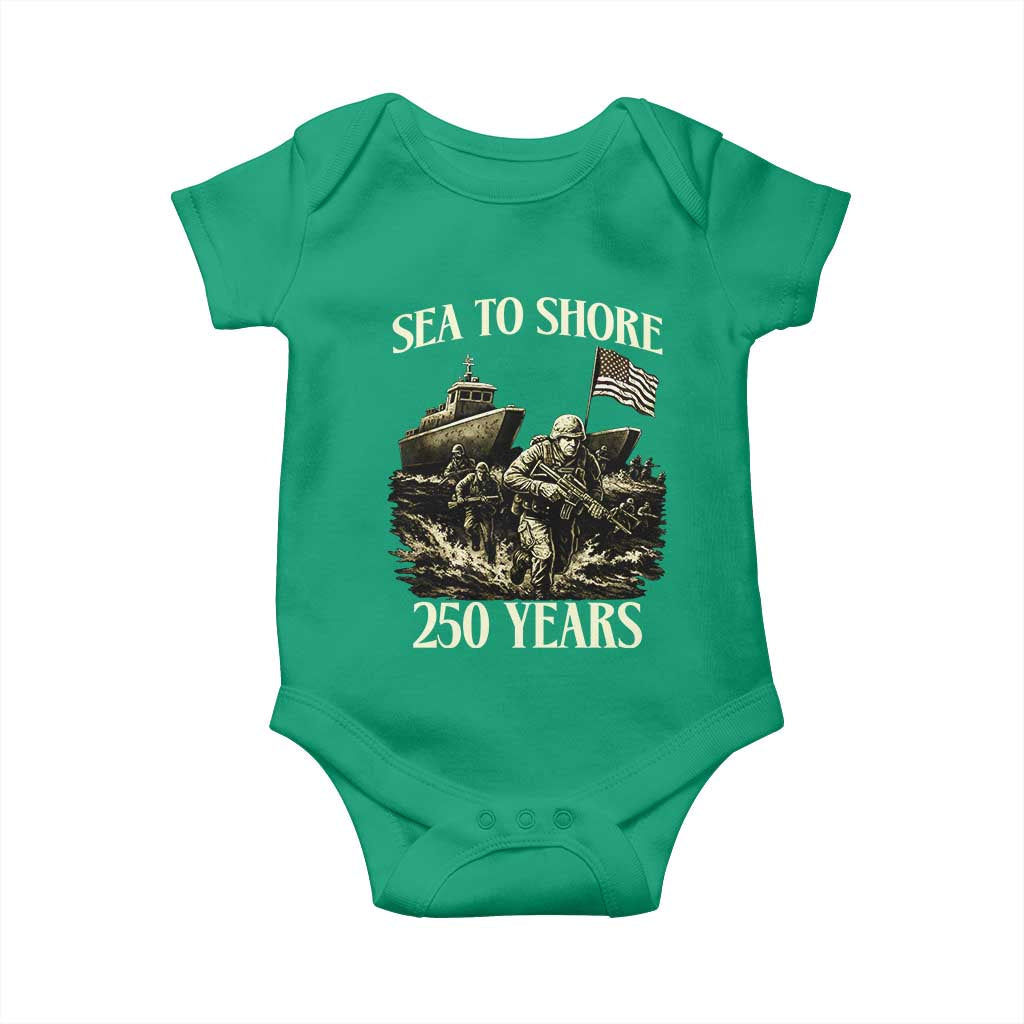 Military Navy 250th Anniversary Baby Onesie Sea To Shore 250 Years - Wonder Print Shop