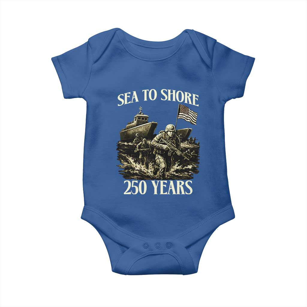 Military Navy 250th Anniversary Baby Onesie Sea To Shore 250 Years - Wonder Print Shop