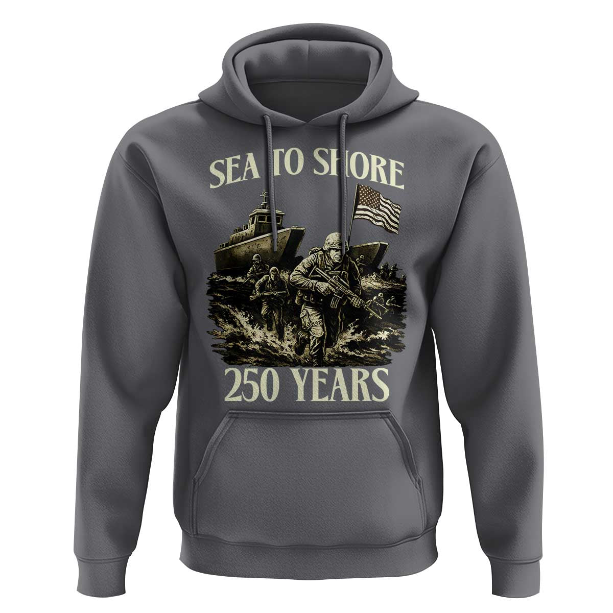 Military Navy 250th Anniversary Hoodie Sea To Shore 250 Years - Wonder Print Shop