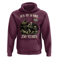 Military Navy 250th Anniversary Hoodie Sea To Shore 250 Years - Wonder Print Shop