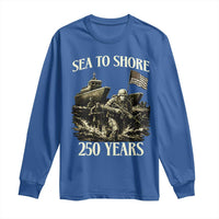Military Navy 250th Anniversary Long Sleeve Shirt Sea To Shore 250 Years - Wonder Print Shop