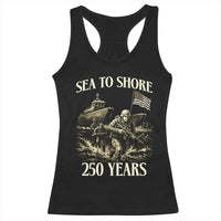Military Navy 250th Anniversary Racerback Tank Top Sea To Shore 250 Years - Wonder Print Shop