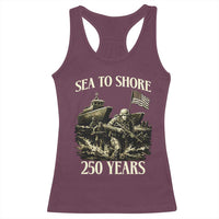 Military Navy 250th Anniversary Racerback Tank Top Sea To Shore 250 Years - Wonder Print Shop