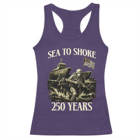 Military Navy 250th Anniversary Racerback Tank Top Sea To Shore 250 Years - Wonder Print Shop