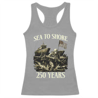 Military Navy 250th Anniversary Racerback Tank Top Sea To Shore 250 Years - Wonder Print Shop