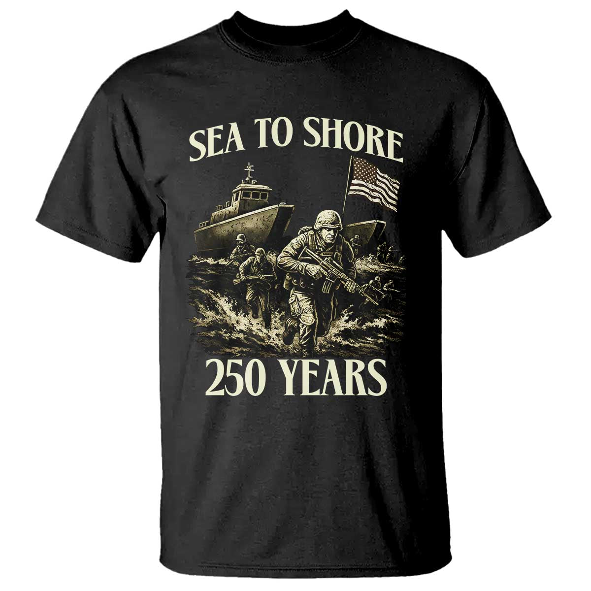 Military Navy 250th Anniversary T Shirt Sea To Shore 250 Years - Wonder Print Shop