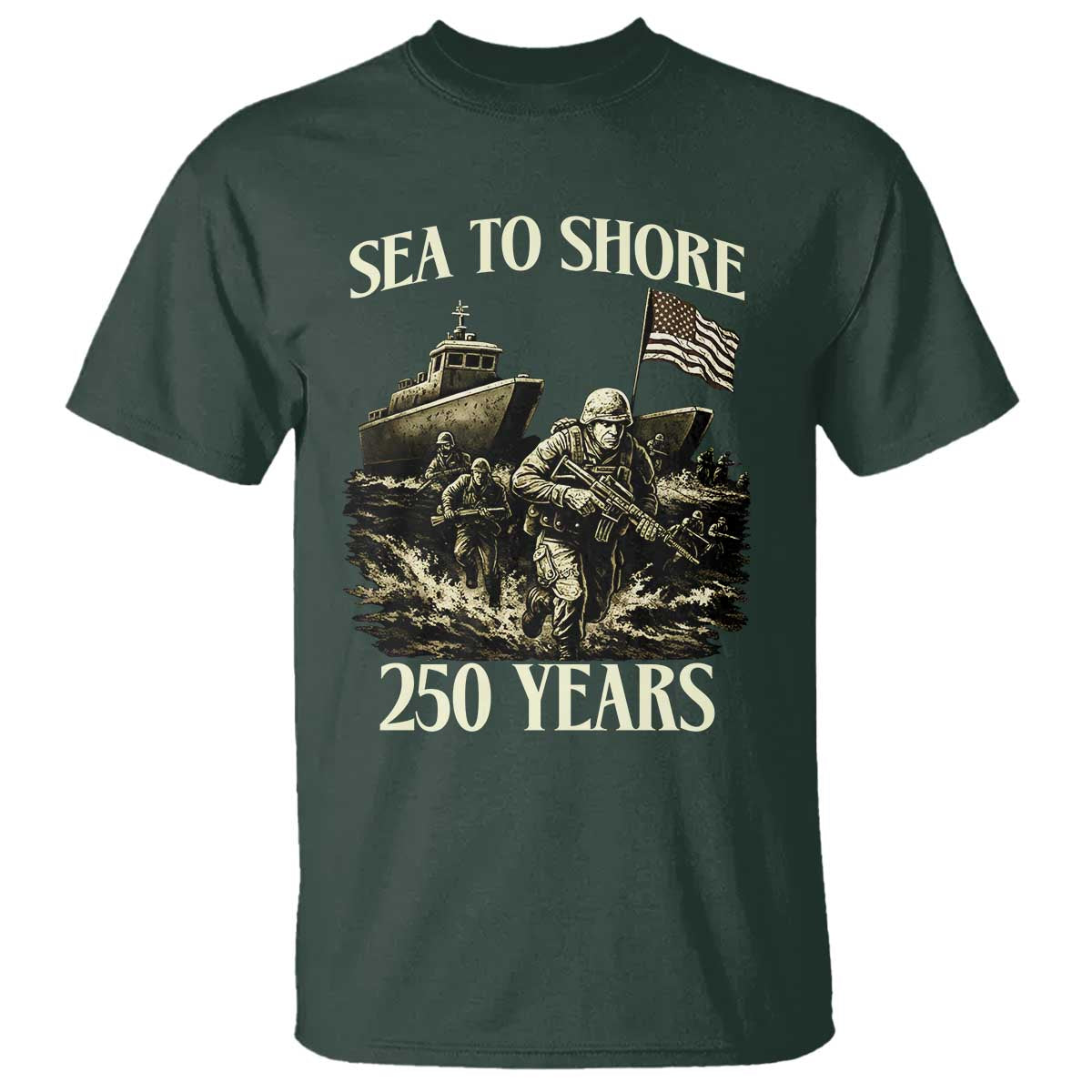 Military Navy 250th Anniversary T Shirt Sea To Shore 250 Years - Wonder Print Shop