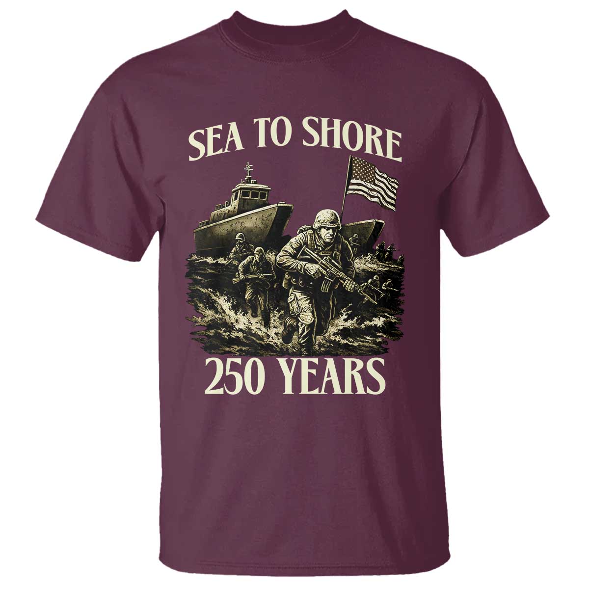 Military Navy 250th Anniversary T Shirt Sea To Shore 250 Years - Wonder Print Shop