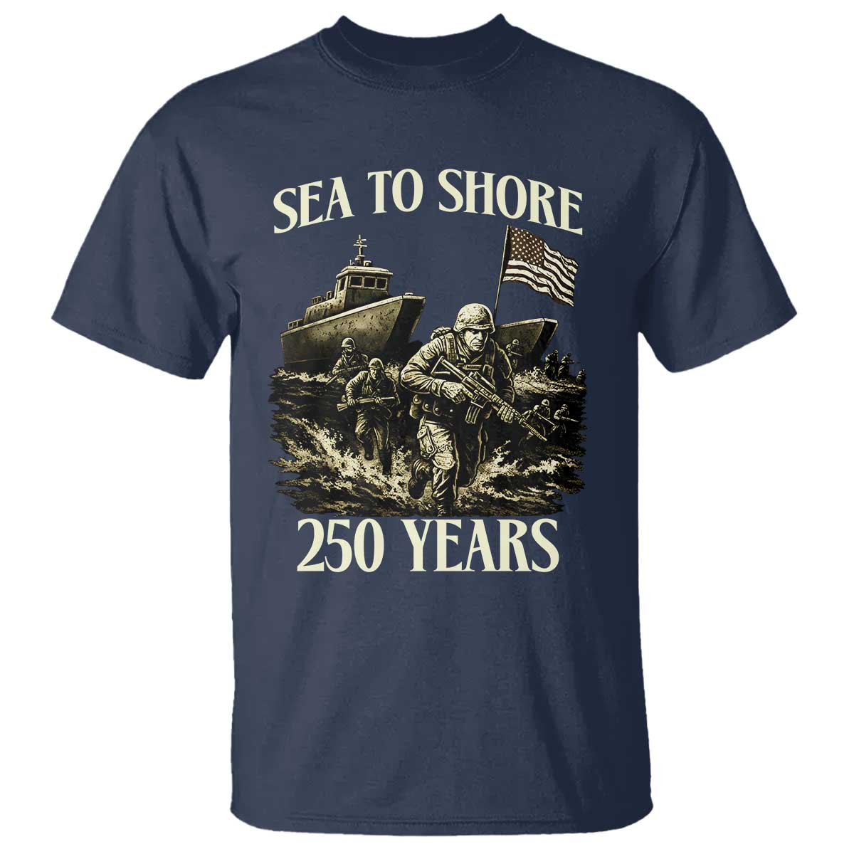 Military Navy 250th Anniversary T Shirt Sea To Shore 250 Years - Wonder Print Shop