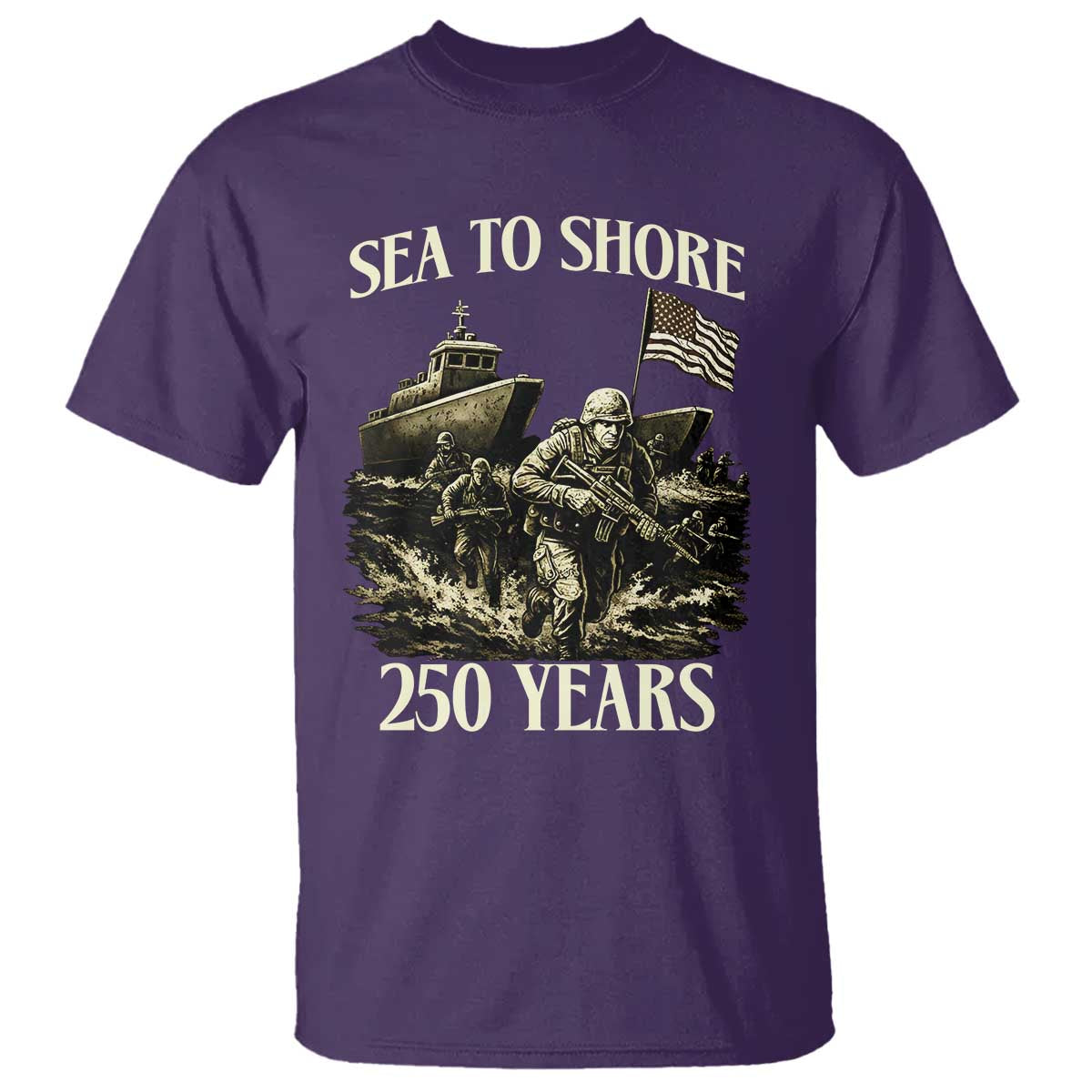 Military Navy 250th Anniversary T Shirt Sea To Shore 250 Years - Wonder Print Shop