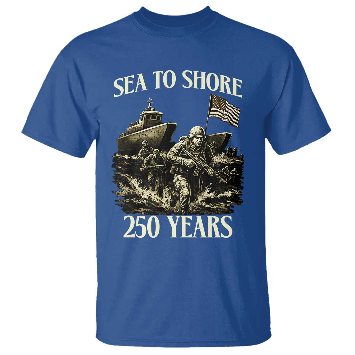 Military Navy 250th Anniversary T Shirt Sea To Shore 250 Years - Wonder Print Shop