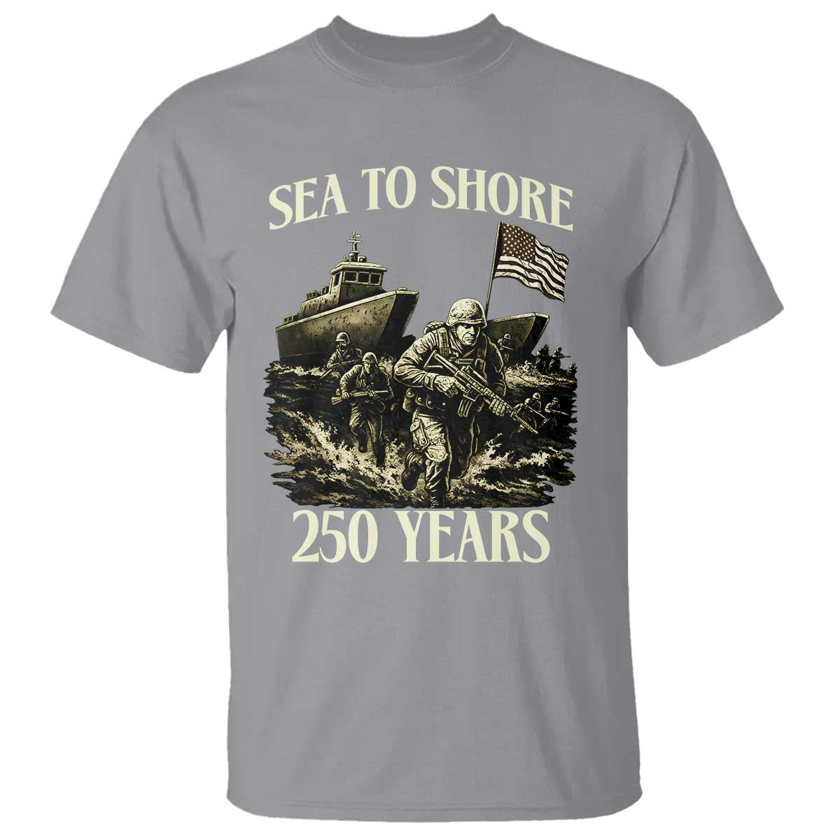 Military Navy 250th Anniversary T Shirt Sea To Shore 250 Years - Wonder Print Shop