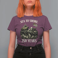 Military Navy 250th Anniversary T Shirt For Women Sea To Shore 250 Years - Wonder Print Shop