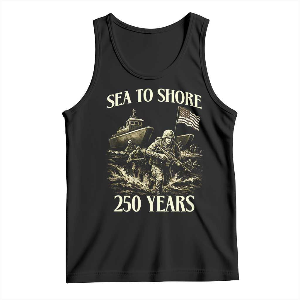 Military Navy 250th Anniversary Tank Top Sea To Shore 250 Years - Wonder Print Shop
