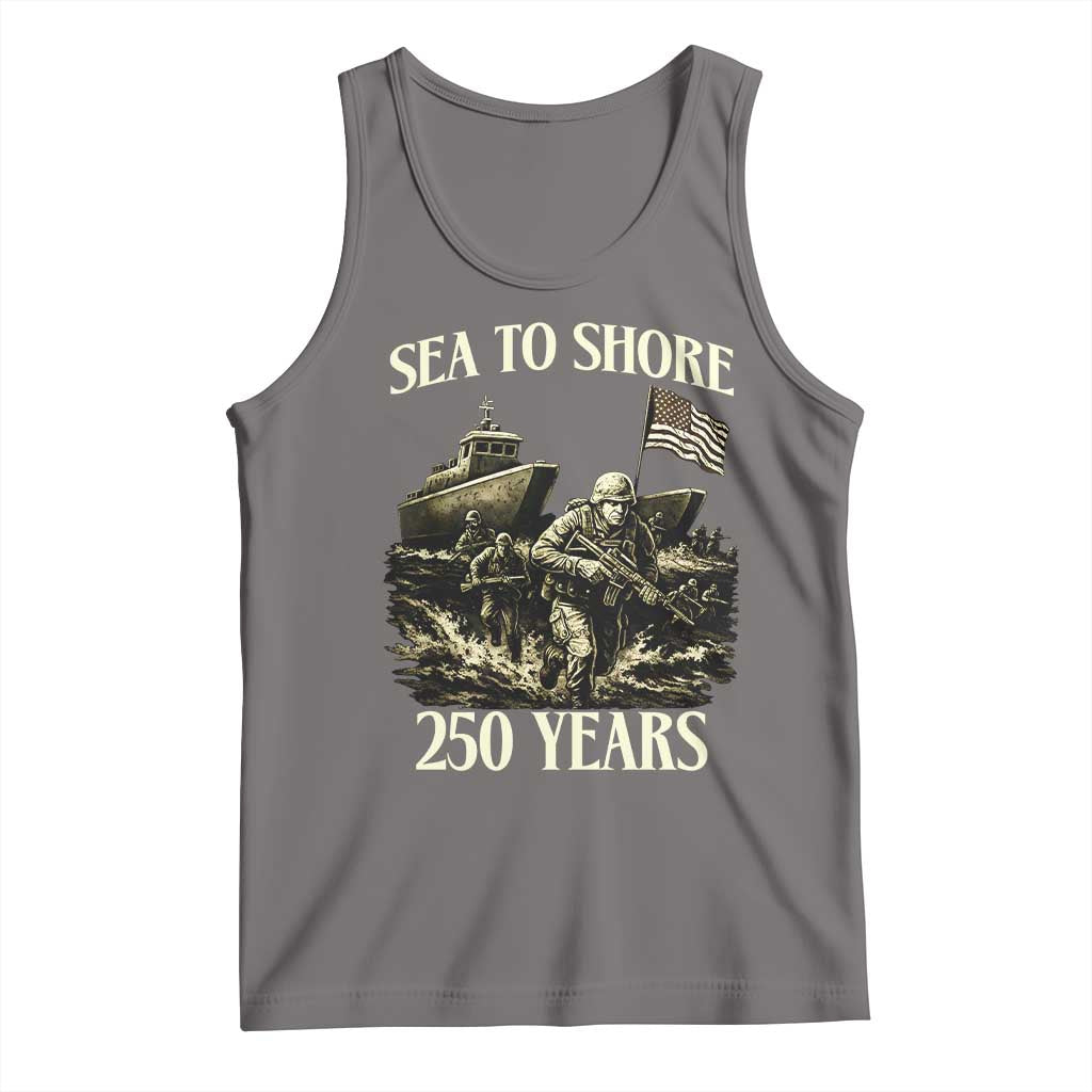 Military Navy 250th Anniversary Tank Top Sea To Shore 250 Years - Wonder Print Shop