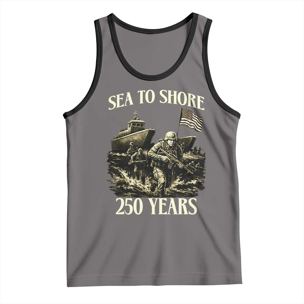 Military Navy 250th Anniversary Tank Top Sea To Shore 250 Years - Wonder Print Shop