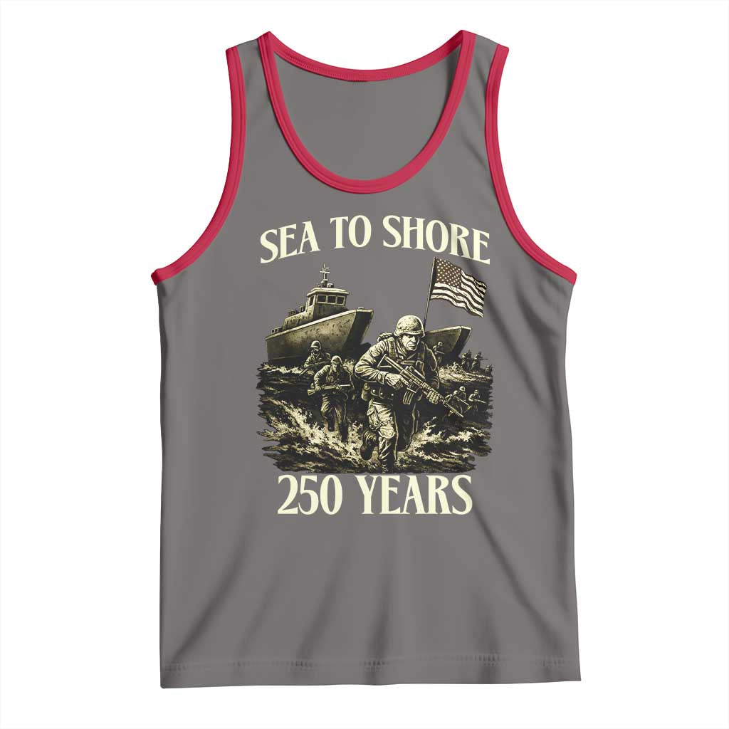 Military Navy 250th Anniversary Tank Top Sea To Shore 250 Years - Wonder Print Shop