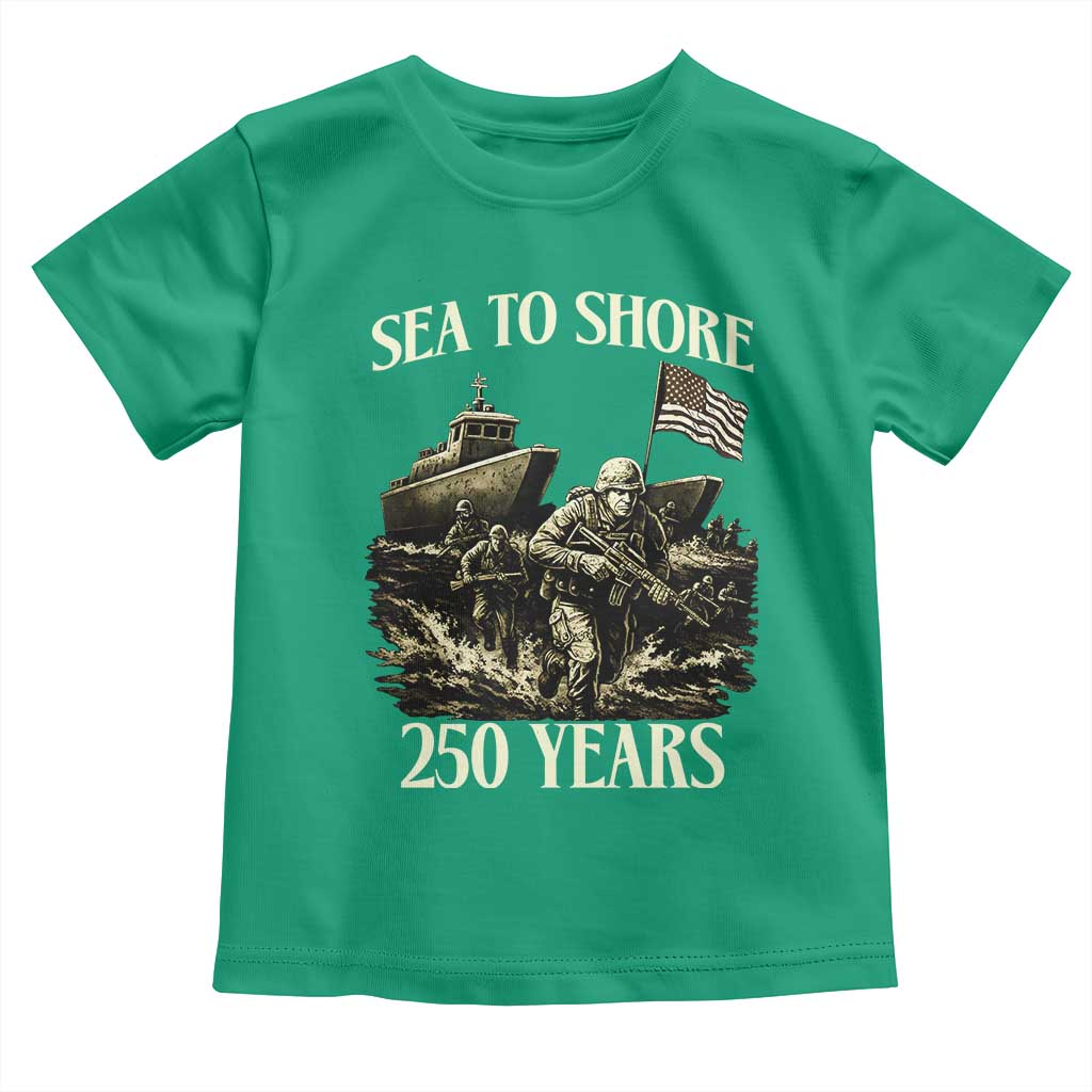 Military Navy 250th Anniversary Toddler T Shirt Sea To Shore 250 Years - Wonder Print Shop
