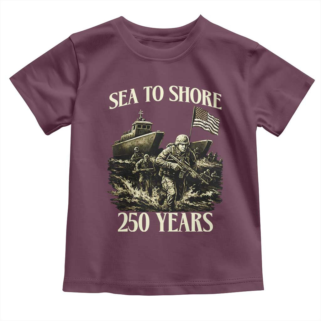 Military Navy 250th Anniversary Toddler T Shirt Sea To Shore 250 Years - Wonder Print Shop