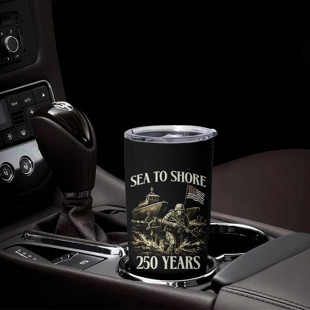 Military Navy 250th Anniversary Tumbler Cup Sea To Shore 250 Years - Wonder Print Shop
