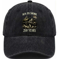 Military Navy 250th Anniversary Washed Cotton Baseball Cap Sea To Shore 250 Years