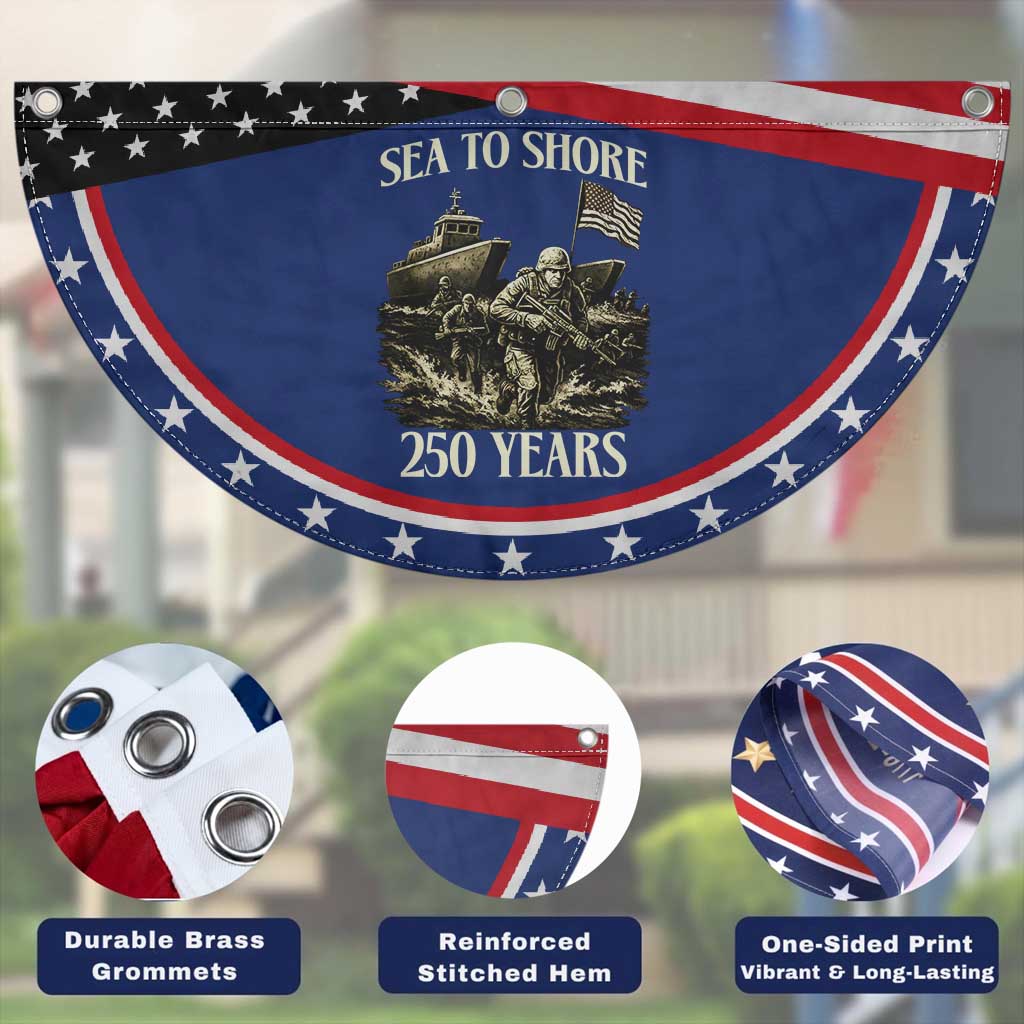 Military Navy 250th Anniversary Patriotic Fan Flag Sea To Shore 250 Years