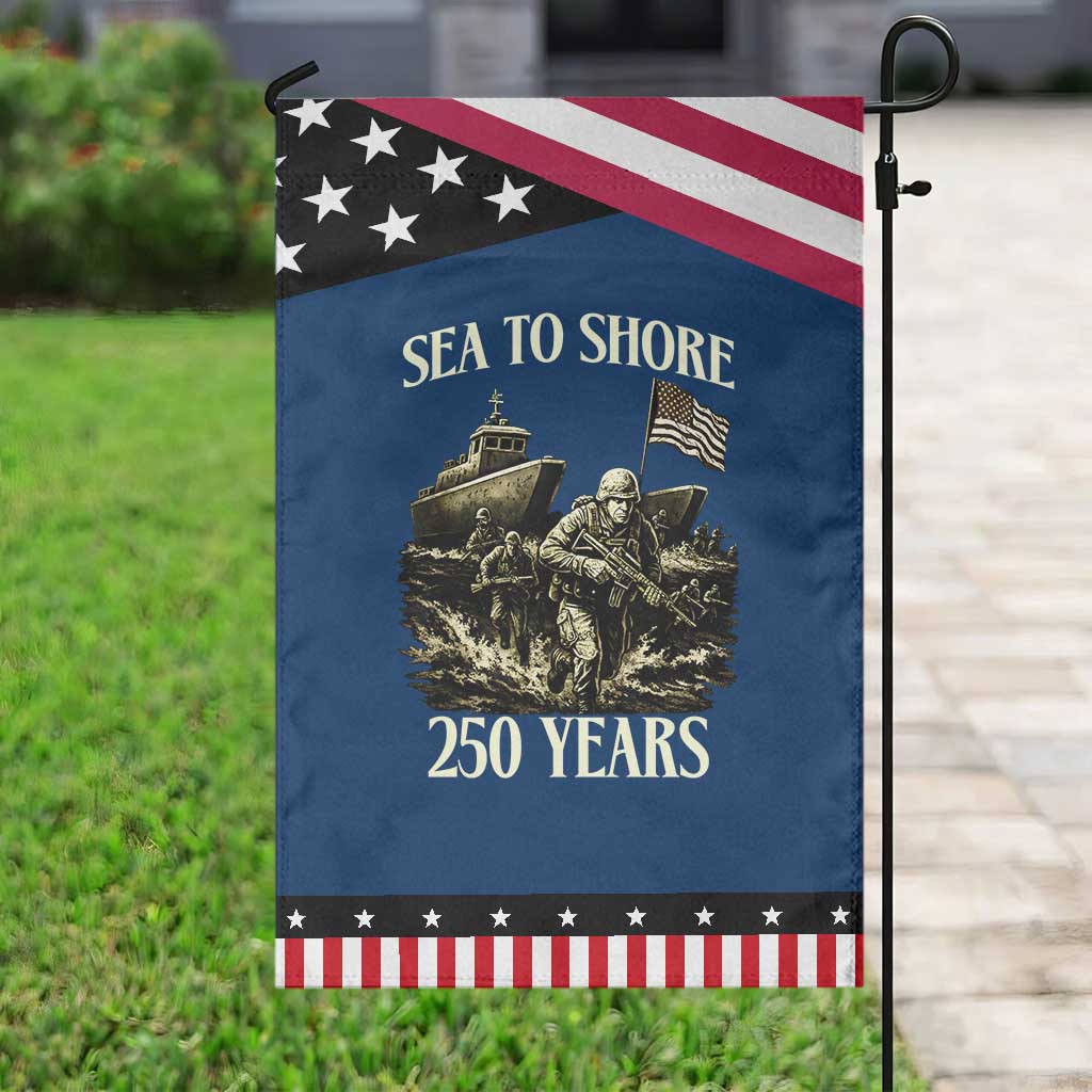 Military Navy 250th Anniversary Garden Flag Sea To Shore 250 Years