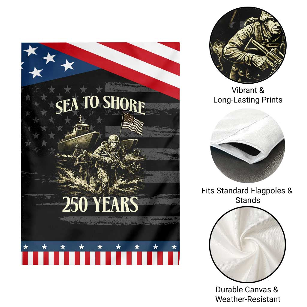 Military Navy 250th Anniversary Garden Flag Sea To Shore 250 Years
