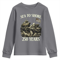Military Navy 250th Anniversary Youth Sweatshirt Sea To Shore 250 Years - Wonder Print Shop