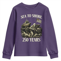 Military Navy 250th Anniversary Youth Sweatshirt Sea To Shore 250 Years - Wonder Print Shop