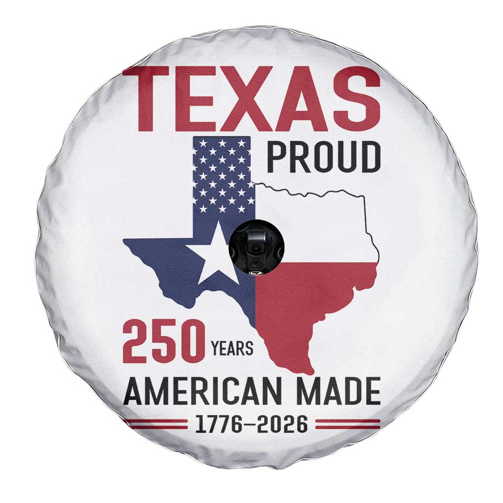 Texas Proud 250 Years Spare Tire Cover American Made 1776 to 2026 Semiquincentennial - Wonder Print Shop