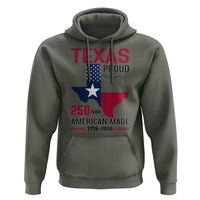 Texas Proud 250 Years Hoodie American Made 1776 to 2026 Semiquincentennial - Wonder Print Shop